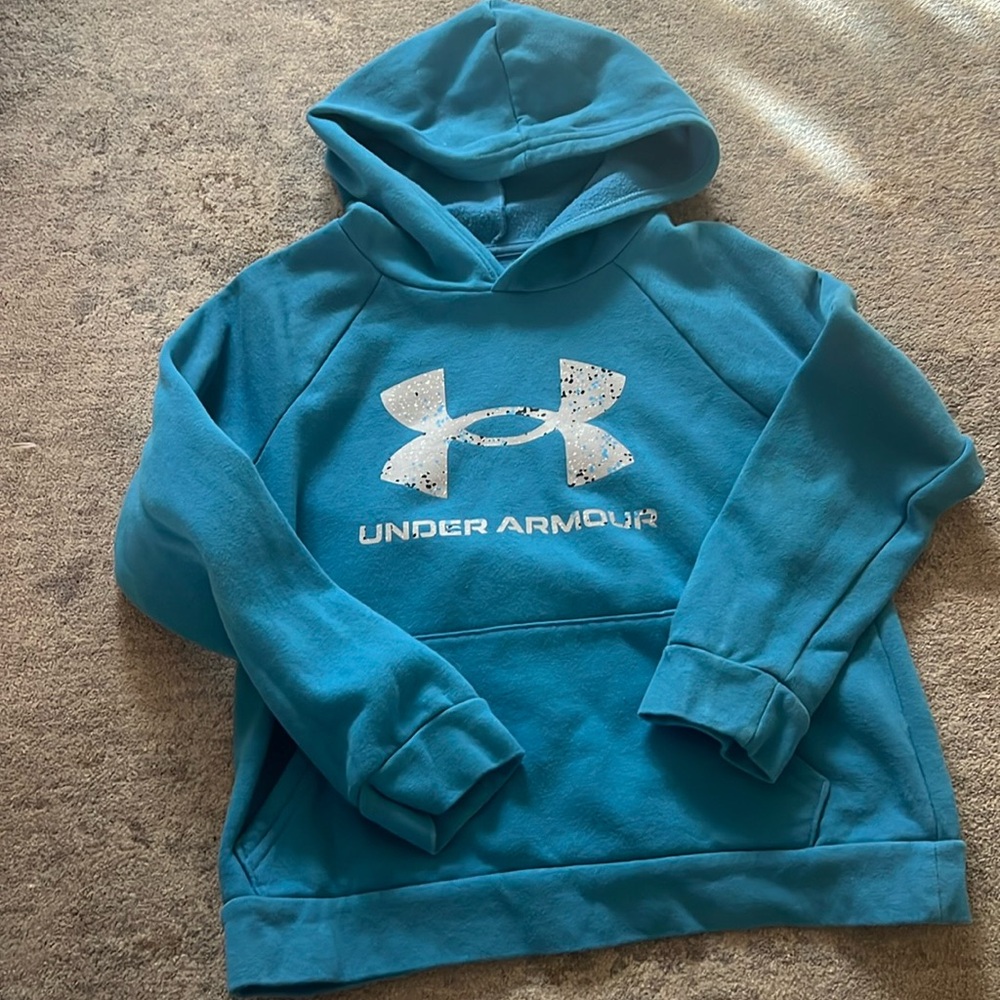 Big boys under armor hoodie size small blue